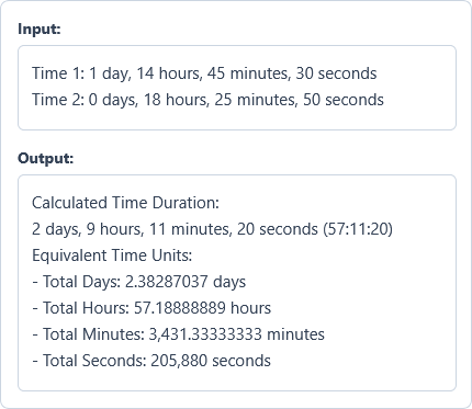 Time Calculator Example