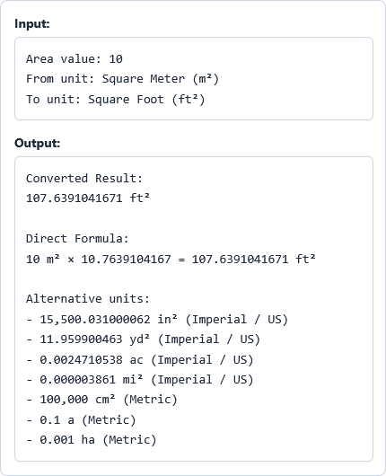 Area Converter Example