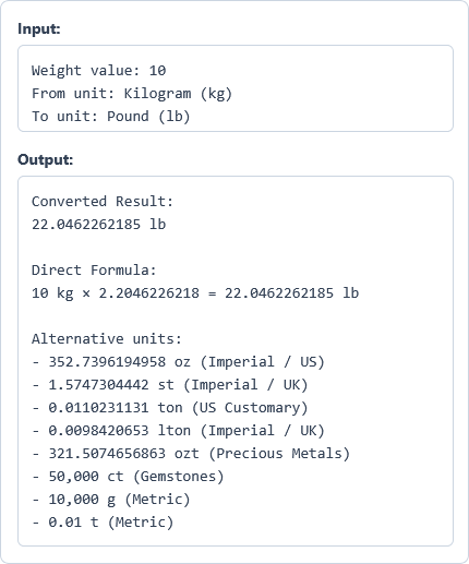 Weight Converter Example
